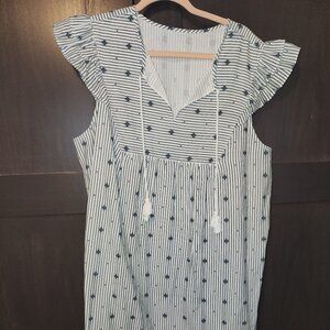 Blue Striped Beach style dress